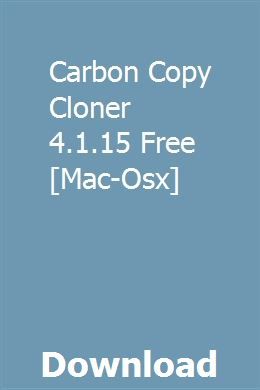 alternatives to carbon copy cloner for mac